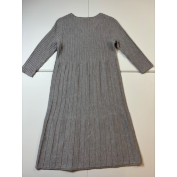 Eileen Fisher Petite Washable Wool Rib Release Pleat Dress Knit Midi Sz PP - Picture 7 of 7